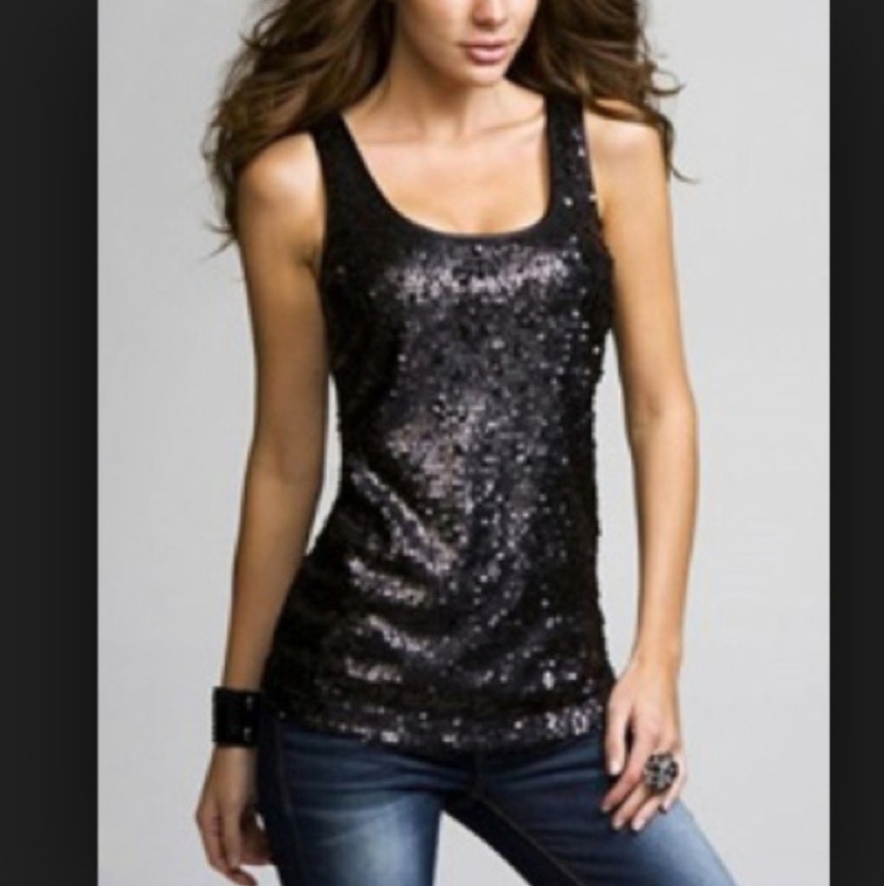 Express sequin tank top